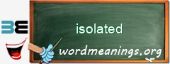 WordMeaning blackboard for isolated